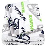 NFL Bed Sheets Officially Licensed Luxurious Soft Fitted, Flat and Pillowcase Football Sport Bedding Set Team Print, Seattle Seahawks, Full