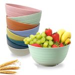 WANBY Lightweight Wheat Straw Cereal Bowls Unbreakable Dinner Bowl Set Dishwasher & Microwave Safe (8 Pack 26Oz)