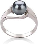 Clare Black 6-7mm AAA Quality Freshwater 925 Sterling Silver Cultured Pearl Ring - Size-9