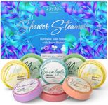 Shower Steamers Aromatherapy 8 Pack - Gifts for Women, Shower Bombs with Essential Oils, Self Care and Stress Relief Stocking Stuffers, Relaxation Birthday Gifts for Women and Men. Blue Petal Style