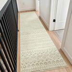 Sivilife Washable Hallway Runner Rug 2.5x8, Long Kitchen Rugs Non Slip Boho Rug Runner, Farmhouse Throw Rugs, Soft Khaki Geometric Carpet Runner for Bedroom Bedside Entryway Indoor Laundry Room