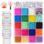 FunzBo 10000pcs+ Bracelet Making Kit, Jewelry Making Kit with Glass Pony Seed Beads & Letter Friendship Bracelet, 3mm Beads for Bracelet Making Kit Birthday Christmas Gifts for Kids Girls Age 6 7 8 9