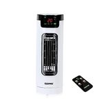 GEEPAS Cooling Mini Tower Fan with Remote Control - Portable, Oscillating, 3 Speed Settings with 7.5 Hour Timer Function - Powerful Airflow for Home or Office, White, 2 Year Warranty