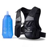 Running Vest Women Men with 500ml Water Bottle, Lightweight Adjustable Running Vest with Phone Holder, Reflective Hydration Vest, Comfortable Weighted Vest Style for Training, Outdoor & Trail Running