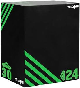 Yes4All 3 in 1 Foam Plyometric Jump Box Jump Training & Conditioning-Plyo Jump Box for Jump Training Fitness Workout Exercise 7kg - 20 24 30 inch,Green