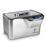 Ultrasonic Cleaner,LifeBasis CDS-100(Silver) Jewellery Cleaner 600ML 42KHz Silver Cleaner with 5 Timer Settings and Cleaning Basket Watch Stand for Jewelry Glasses Watches Denture Razor Tools