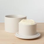 Now Designs French-Style Stoneware Butter Crock for The Counter, Matte Natural