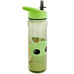 Star Wars Mandalorian 600ml Kids Water Bottles With Straw – Official Grogu Baby Yoda Merchandise by Polar Gear – Reusable, BPA Free & Recyclable PP Kids Water Bottle