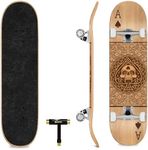 Skatro - Pro Skateboard 31" Complete Skateboard. Skate Board Ages: Adults, Boys, Girls, Beginners, and Kids Pocket Aces Wood