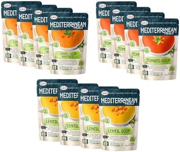 Mediterranean, Ready to Serve Soup Mix (4 Tomato, 4 Lentil with Rice, 4 Lentil), Gluten Free, Plant Based, Vegan, No Preservatives, No Colorants, No Artificial Flavors, 8.5 Fl Oz