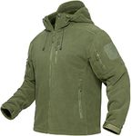 TACVASEN Men's Tactical Hoodies Windproof Military Fleece Jacket with Zip Pockets