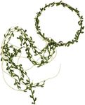 Floral Fall Adjustable Bridal Flower Garland Headband Flower Crown Hair Wreath Halo F-83 (Y-Green White Tail)