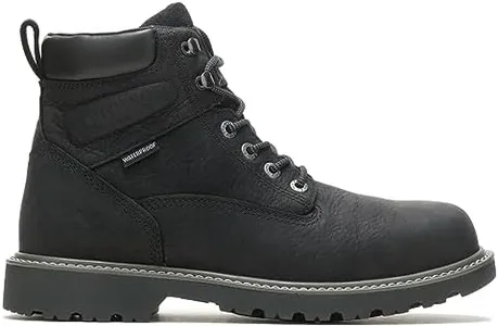 WOLVERINE Men’s Floorhand Waterproof 6” Steel-Toe Work Boot, Black, 9 X-Wide