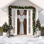 FiNeWaY Beautiful Large Christmas Door Window Bow Decoration - Xmas Baby Shower Wedding Celebration – Festive Season (Silver grey)