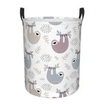 Sloth Laundry Hamper Collapsible Laundry Baskets with Handles Dirty Foldable Clothes Basket Easy Carry Laundry Bag Round Storage Basket for Bedroom Toy