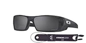 Oakley OO9014 Gascan 901461 60MM Matte Black Camo/Prizm Black Polarized Rectangle Sunglasses for Men + BUNDLE Accessory Leash Kit + BUNDLE with Designer iWear Eyewear Kit