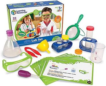 Learning Resources LSP2784-UK Primary Science Set, Hands on Lab Kit for Kids, Easy Follow Activities, Beakers, Magnifying Glass, Funnel, Pipette, 22 Pieces, Multicoloured