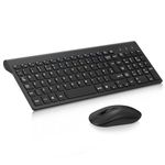 Wireless Keyboard Mouse Combo, cimetech 2.4G Ultra-Thin Keyboard and Mouse Set with Sleek Ergonomic Silent Design & Stable Connection for Windows PC Laptop Computer (QWERTY UK Layout, Black)