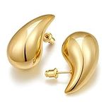 FAMARINE Chunky Gold Drop Earrings for Women Earring Big Waterdrop Gold Earrings Fashion Jewelry Gift