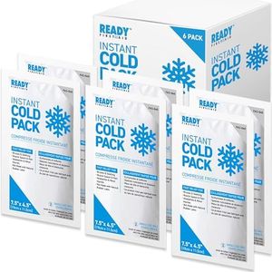 Instant Cold Pack, Medium Packs (7.5" x 4.5") - Ready First Aid, Provides fast Relief for Bruises, Swelling, Muscle Spasm, Pain, Headaches, Minor Ice Packs for Injuries (7.5" x 4.5", Case of 6)