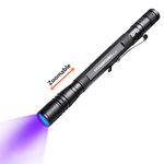 UV Flashlight Pen, LED 395nm Ultraviolet Flashlight, Zoomable Blacklight Flashlight IPX4 Waterproof Detector for Pet Urine, Cat Dog Stains, Bed Bug, Household Wardrobe Toilet