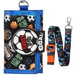 Kids Wallet for Boys Ages 4-18 Trifold, Youth Wallet with Lanyard Zippered Coin Pocket Card Holders, Novelty Wallet for Children Birthday Gifts