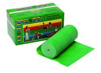 CanDo Resistance band / training band / gymnastics band - dispenser box, 5.5 m - green (medium) - alternative to dumbbells