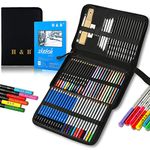 H & B Drawing Pencils and Sketch Pad 72 Pieces, Artist Colouring Pencils Sketching Set, Complete Sketch Kit Includes Graphite Pencils,Colour Drawing Pencils for Kids,Adults