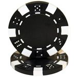 Brybelly 50 Black Clay Composite Striped Dice 11.5 Gram Poker Chips