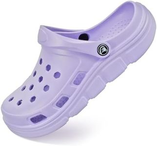 PIMIO Garden Clogs for Women and Men,Slip On Work Shoes with Arch Support,Womens Mens Quick-Dry Water Shoes Casual Sandals,Comfortable Slippers Lavender