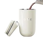 OTE Coffee Travel Mug, Double Walled Coffee Cup 350ml Vacuum Insulated Stainless Steel with Leakproof Lid, Reusable Coffee Cups, BPA-Free, Thermal Mug/to Go Cups for Hot Cold Drinks, Beige
