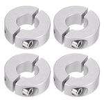 HARFINGTON 4pcs Double Split Shaft Collar for 16mm Shaft Set Screw Clamp-On Collars, 35mm OD, 12mm Width, for Stoppers, Position, Hold Timing Pulleys, Machine Tools, Industry, Anodization