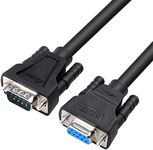 DTECH 15 Feet DB9 to DB9 RS232 Serial Cable Male to Female Extension Null Modem Cord Simple TX RX Crossover Cable for Data Communication