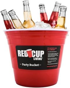 Red Cup Living Reusable Party Tubs for Drinks and Snacks - Ice Bucket For Wine, Champagne, Beer, Soda - 10 x 8 inches - Wine Chiller Bucket - Bottle Drink Cooler Tub for BBQs and Parties - Set of 1