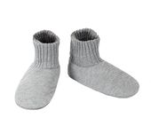 Panda Bros Slipper Socks Soft Cozy Thick House Indoor Boot Sock Shoes with Anti-Skid Bottom Soles for Men's, Smoke Gray, 10-13