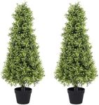 Azoco 3ft Artificial Boxwood Topiary Tree 36in, Faux Topiary Outdoor, Topiary Trees Artificial Outdoor Plants Decor, Set of 2