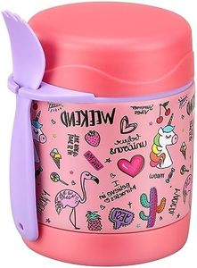 Insulated Soup Jar for Kids - 10oz, Leak Proof, Stainless Steel, Wide Mouth, Pink-Flamingo