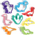 HASTHIP® 8Pcs Dinosaur Cookie Cutters Set Stainless Steel Cookie Cutter Mold Fruit Slice Mold Cake Molds for DIY, Kitchen, Baking, Kids Dinosaur Theme Birthday Party Supplies Favors