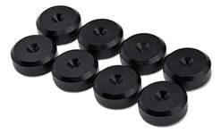 PrecisionGeek - BLACK Aluminium Speaker Spike Pads Chamfered Finish 20mm diameter, for HiFi Stand, Speakers, Sound Bar - Set of 8 pieces