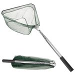 MI CASA Telescopic Fishing Landing Net Collapsible Extensible Foldable Portable for Bird Fish Catch Release Lightweight Portable Aluminum Alloy Frame, 4-Section Telescopic Handle 156cm Length