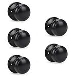 KNOBWELL 5 Pack Matte Black Dummy Door Knob Single Side Closet Door Knob Set, Interior Door Knobs, Easy Installation