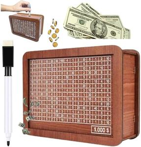 Wooden Cash Saving Box, 2024 New Money Saving Box Cash Vault Wooden Savings Box Retro Style Wooden Money Box with Counter Piggy Bank Handmade Saving Money Goal Piggy Bank (5000)