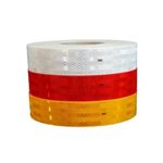 3M Conspicuity Tape – 50mm Reflective Safety Tape White Red and yellow Pack of 3 | High Visibility Marking Tape for Trucks, Trailers, Containers & Heavy Vehicles(10 Meter)