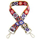 Valerie Purse Strap Replacement Crossbody Wide Shoulder Sling Side bag Strap Adjustable Canvas Straps Handbag Strap Replacement Belts (Floral)