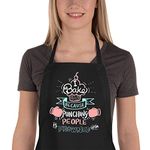 Funny Baking Aprons for Women Men, Cute Baking Gifts for Bakers, Kitchen Cooking Aprons with 2 Pockets, Birthday Housewarming Christmas Apron Gifts for Mum Wife Sister Aunt Grandma