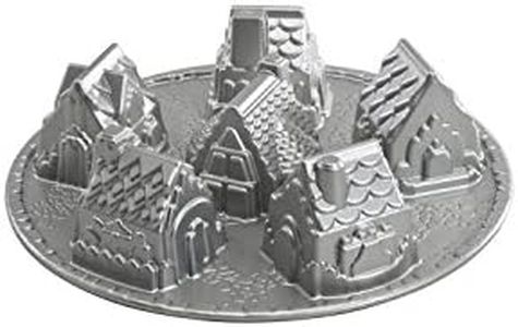 Nordic Ware Platinum Cozy Village Baking Pan, Silver