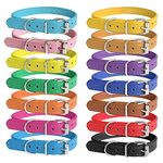 Puppy ID Collars - Adjustable Identification Puppy Whelping Collars Small Dog Soft Leather Collar for Breed Small Dogs and Cats - Neck 6~13 Inches