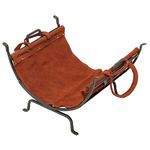 UniFlame Olde World Iron Log Holder with Suede Leather Carrier