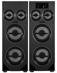 Zyrex Trance 280W Floor-Standing Tower Speaker with Wireless Mic. Support, USB, Bluetooth, 2.0 Home Theatre/Party Speaker, Multi Colour LED Bass Tuned Light Setup, 4X(8Inch) Bass Head Woofer (Black)