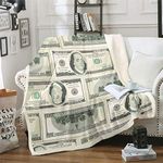 Money Sherpa Blanket, Dollar Bills 